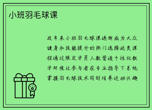 小班羽毛球课