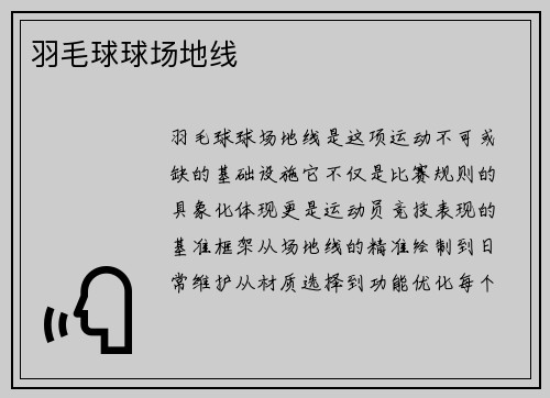 羽毛球球场地线